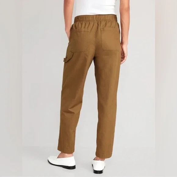 Old Navy High Rise Pulla Utility Pants Womens Large Brown Pull On Stretch - Picture 8 of 9